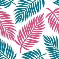 Clean Energetic summer leaves seamless pattern with palm and fern leaves for bold tropical designs concept as Bold palm and fern leaves arranged seamlessly to create energetic tropical s vector