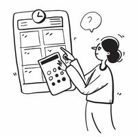 Clean Employee with a meeting schedule and a phone on silent representing meeting dos and donts with ample space for text concept as An employee holding a meeting schedule and a phone o vector