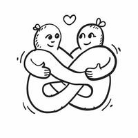 Clean Embracing Figures and Infinity Symbol concept as Embracing figures with an infinity symbol and ample copy space symbolizing eternal love and connection in Photo Stock Concept vector