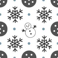 Clean Elegant snowflake and snowman seamless tile pattern with playful winter elements concept as Playful snowmen paired with elegant snowflakes create a seamless tile pattern with fun w vector