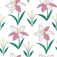 Clean Elegant spring garden seamless pattern with tulips and hydrangeas for classy outdoor spaces concept as Elegant tulips and hydrangeas arranged seamlessly in a refined spring garden vector