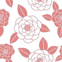 Clean Elegant camellia seamless tile pattern with soft pink and white blooms exuding refined elegance concept as Soft pink and white camellias form a refined seamless tile pattern perfec vector