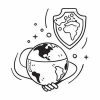 Clean Earth Water and Ozone concept as Earth with water and an ozone shield ample copy space symbolizing the interconnectedness of water cycles and the ozone layer in Photo Stock Concep vector