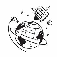 Clean Earth Solar Panels and Ozone concept as Earth with solar panels and ozone layer ample space for text symbolizing the connection between renewable energy and ozone protection in Ph vector