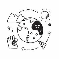 Clean Earth Conservation and Ozone concept as Earth with conservation symbols and ozone layer ample space for text representing the importance of conservation for ozone protection in Ph vector