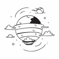 Clean Earth Atmosphere and Ozone concept as Earth with atmosphere and ozone layer ample space for text symbolizing the protective layers surrounding our planet in Photo Stock Concept vector