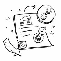 Clean Doodle line icon of a pie chart concept as A doodle line icon of a pie chart representing data analysis statistics and business insights ideal for presentations and reports in Pho vector