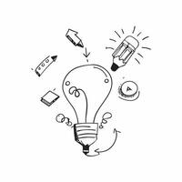 Clean Doodle line icon of a lightbulb concept as A doodle line icon of a lightbulb symbolizing ideas creativity and innovation perfect for business brainstorming and creative thinking vi vector