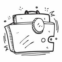 Clean Doodle line icon of a briefcase concept as A simple doodle line icon of a briefcase representing business professionalism and organization ideal for business related visuals and pr vector