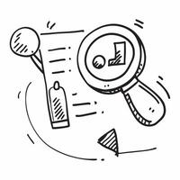 Clean Doodle line icon of a magnifying glass concept as A doodle line icon of a magnifying glass symbolizing search focus and business research perfect for analysis and investigation the vector