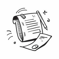 Clean Doodle line icon of a document concept as A doodle line icon of a document symbolizing paperwork business contracts and professional documentation perfect for legal and business ag vector