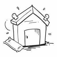 Clean Dog House and Bone concept as Dog house with a bone and ample copy space representing a cozy home for pet dogs in Photo Stock Concept vector