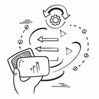 Clean Digital transformation symbol with copy space for project planning concept as An artistic rendering of a digital transformation symbol with spacious copy space suitable for project Set 6 vector