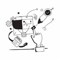 Clean Digital transformation illustration with blank area for customizable text concept as A creative depiction of a digital transformation illustration featuring a blank area for custom Set 9 vector