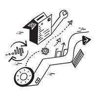 Clean Digital transformation symbol with copy space for project planning concept as An artistic rendering of a digital transformation symbol with spacious copy space suitable for project vector