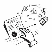 Clean Digital transformation illustration with blank area for customizable text concept as A creative depiction of a digital transformation illustration featuring a blank area for custom Set 4 vector