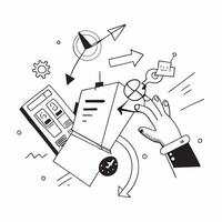 Clean Digital transformation illustration with blank area for customizable text concept as A creative depiction of a digital transformation illustration featuring a blank area for custom Set 7 vector