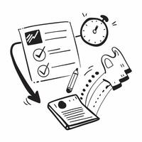 Clean Digital clock and a task planner symbolizing time management and organization with ample space for text concept as A digital clock and a task planner representing tools for effect vector