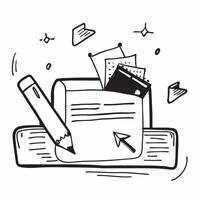 Clean Desk setup icon with copy space for email newsletters concept as A modern desk setup icon with ample copy space perfect for email newsletters and digital communications highlightin Set 2 vector