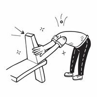 Clean Desk stretch guide and a posture brace symbolizing flexibility and posture correction with ample space for text concept as A desk stretch guide and a posture brace representing th vector