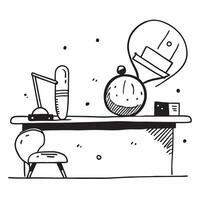 Clean Desk yoga ball and a water bottle symbolizing physical wellness and hydration with ample space for text concept as A desk yoga ball and a water bottle representing the integration vector