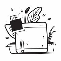Clean Desktop and plant icon with blank area for customizable text concept as A creative depiction of a desktop and plant icon featuring a blank area for customizable text ideal for repr vector