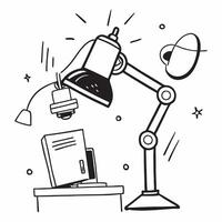 Clean Desk lamp and a posture corrector symbolizing lighting and posture with ample space for text concept as A desk lamp and a posture corrector representing the importance of proper l vector