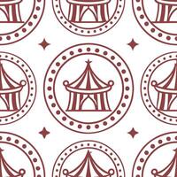 Clean Design a seamless pattern with vintage circus poster elements featuring stylized performers and ornate detailing concept as Create a repeating design incorporating classic circus p Set 2 vector