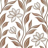 Clean Design a seamless pattern featuring Art Nouveau botanical motifs with flowing lines in earthy tones concept as Create a seamless pattern showcasing Art Nouveau inspired botanical d vector