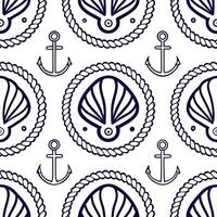 Clean Design a seamless pattern featuring paisley motifs with nautical elements in navy and white concept as Create a repeating design that blends traditional paisley shapes with nautica vector