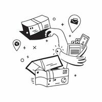 Clean Delivery illustration with copy space for business reports concept as A visually appealing delivery illustration with copy space designed to enhance business reports and presentati Set 6 vector