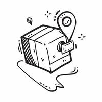 Clean Delivery icon with space for text and images concept as A simple delivery icon design featuring ample space for both text and images perfect for illustrating logistics processes an vector