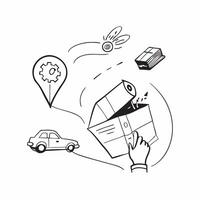Clean Delivery illustration with space for text and graphics concept as An illustrative delivery design featuring ample space for both text and graphics perfect for illustrating logistic Set 2 vector