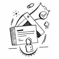 Clean Data privacy PDPA icon with copy space for business presentations concept as A modern data privacy PDPA icon design with generous copy space perfect for enhancing business presenta vector