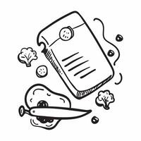Clean Cutting board and vegetables icon with copy space for infographics concept as An infographic ready cutting board and vegetables icon with copy space designed to convey kitchen them vector