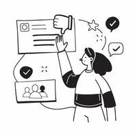 Clean Customer satisfaction illustration with blank area for customizable text concept as A creative depiction of a customer satisfaction illustration featuring a blank area for customiz Set 3 vector