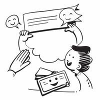 Clean Customer satisfaction illustration with blank area for customizable text concept as A creative depiction of a customer satisfaction illustration featuring a blank area for customiz Set 2 vector