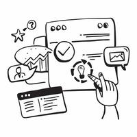 Clean CRM interface and customer support icon with copy space for website banners concept as A sleek CRM interface and customer support icon with generous copy space suitable for creatin vector