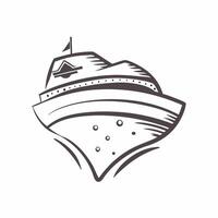 Clean Cruise ship icon with copy space on a blue background concept as A image of a cruise ship icon with ample copy space on a blue background perfect for travel and leisure them vector