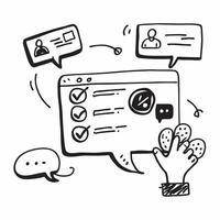 Clean CRM interface and customer feedback icon with copy space for customer tools concept as A CRM tools oriented interface and customer feedback icon with ample copy space ideal for vis vector