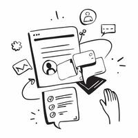 Clean CRM software and communication icon with space for text and graphics concept as An illustrative CRM software and communication icon design featuring ample space for both text and g vector