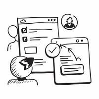 Clean CRM interface and client feedback icon with copy space for software ads concept as A visually appealing CRM interface and client feedback icon with ample copy space designed to enh vector
