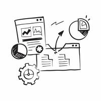 Clean CRM icon and data analytics symbol with copy space for infographics concept as An infographic ready CRM icon and data analytics symbol with ample copy space designed to convey data vector