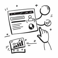Clean CRM interface and customer data icon with ample space for text and graphics concept as An iconographic CRM interface and customer data icon design offering ample space for both tex vector