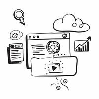 Clean CRM dashboard and cloud icon with ample space for text and graphics concept as An iconographic CRM dashboard and cloud icon design offering ample space for both text and graphics p vector