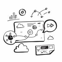 Clean CRM dashboard and cloud symbol with space for text and graphics on a white background concept as A modern CRM dashboard and cloud symbol design featuring space for both text and gr vector