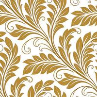 Clean Create a seamless pattern with Baroque scrollwork and acanthus leaves in gold and cream hues concept as Design a seamless pattern featuring Baroque style scrolls and acanthus leave vector
