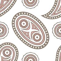 Clean Create a seamless pattern combining paisley and geometric shapes in muted earth tones concept as Develop a repeating design that merges traditional paisley elements with geometric vector
