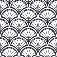Clean Create a seamless pattern featuring fan shaped motifs with intricate detailing in silver and navy concept as Design a repeating pattern showcasing fan shaped designs with elaborate vector