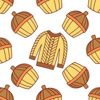 Clean Cozy knitted sweater seamless tile pattern with autumn inspired colors and textures concept as Autumn inspired colors and textures in a cozy knitted sweater seamless tile pattern i vector
